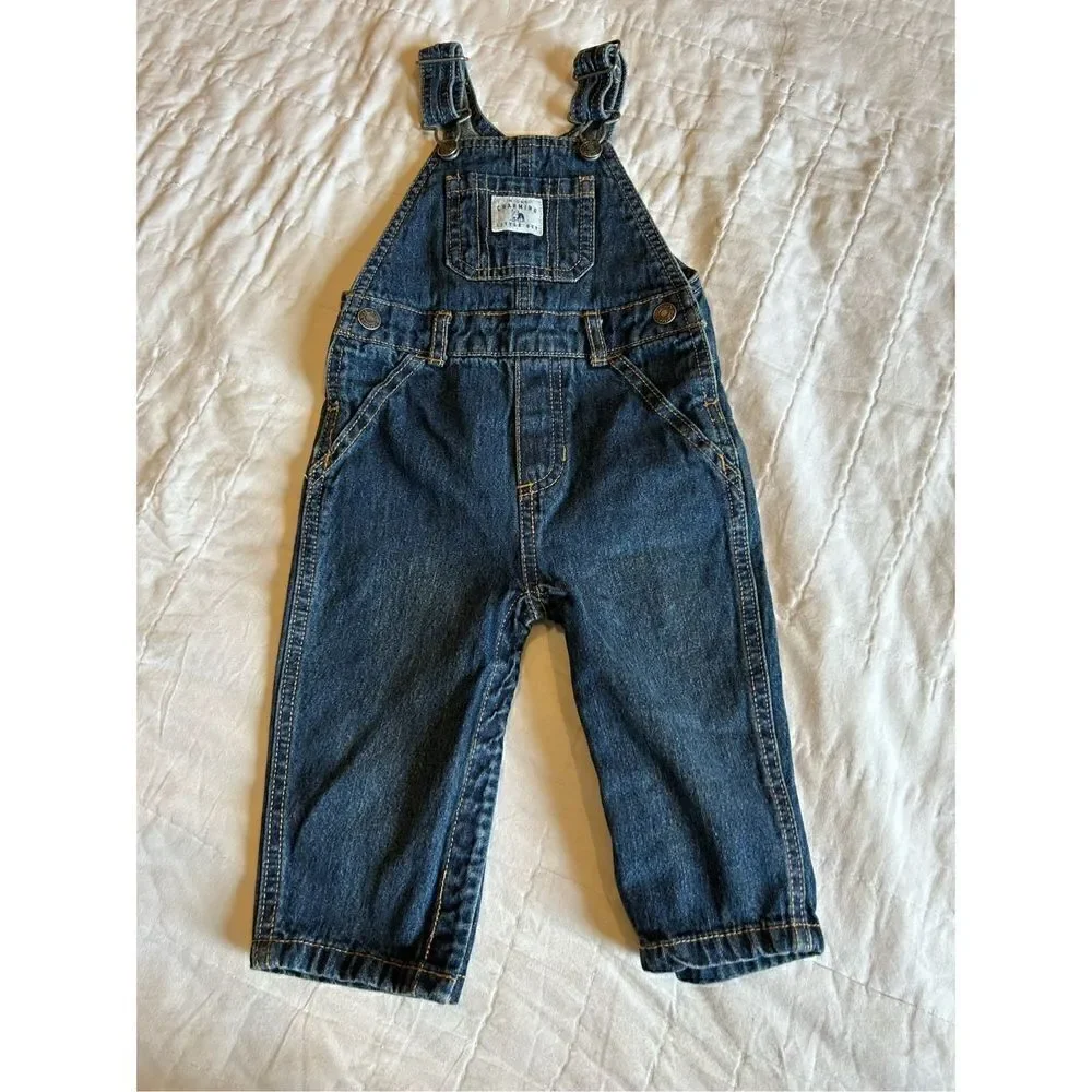 Carter’s I’m one Charming Little Guy overalls bibs 12M cotton